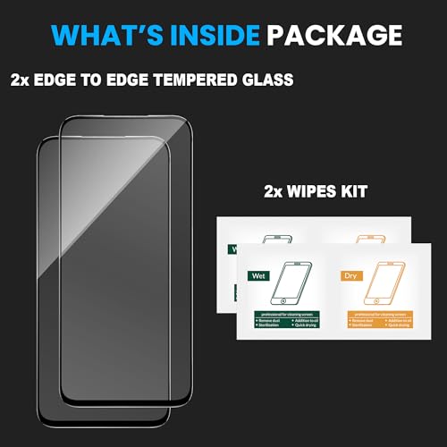 Image of ArmourPro Military Grade Gorilla Tempered Glass Compatible For Oppo A6x (6.75 Inch) With Easy Installation Kit for Smartphone| Edge-To-Edge Protector Coverage | Black, Pack of 2