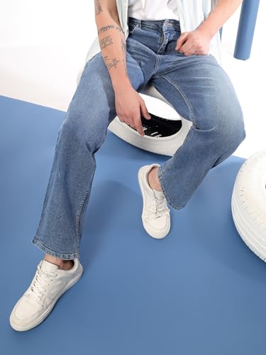 Image of KOTTY Mens Solid Mont Blanc Blue Coin Pocket Jeans
