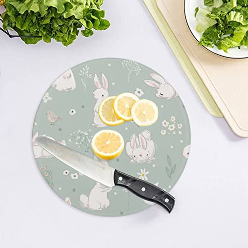 Planche à découper en verre thermorésistante lapin mignon protège-table compact 20 cm - 5