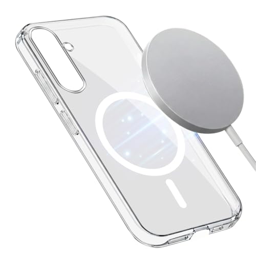 Image of Jkobi Lifetime Anti-Yellow MagSafe Compatible Clear Back Cover Case for Samsung Galaxy A35 5G (Sleek Hard Crystal | Shockproof and Camera Protection)