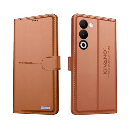 Image of Compatible with Oppo K13X 5G / Oppo A5 5G Flip Cover | Leather Finish | Inside Pockets & Inbuilt Stand | Shockproof Wallet Style Magnetic Closure Back Cover Case
