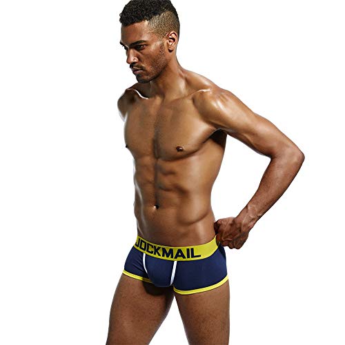 Jockmail Mens Backless Underwear Jock Strap Thongs G-Strings Men Underwear Shorts Men Jockstraps (Xl, Navy) #TOP7