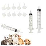 DaoBailar 10pcs Kitten Feeding Nipples & Nursing Syringe, Silicone Newborn Kitten & Puppy Feeding Kit, Miracle Nipples for Kittens, Puppies, Rabbits, Squirrels, Small Animals (5ml + 10ml)