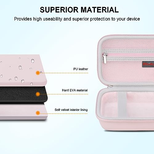 Image of Elonbo Carrying Case for KODAK Mini 2 Retro 2x3 inch P210R 4PASS Portable Photo Printer, Kodak Mini Instant Digital Camera Hard Travel Bag Storage Holder, Pocket Fits Film Cartridge, Inside Pink