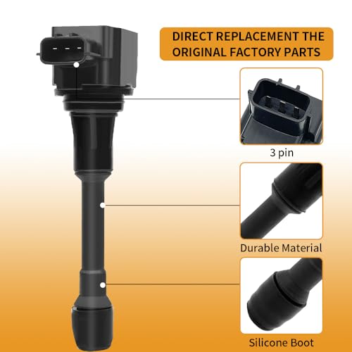 Image of 4 PCS UF549 Ignition Coil Pack with 9029 Spark Plugs Compatible with Nissan Altima March NP300 Rogue Sentra 2007-2019 Pathfinder 1.6L 1.8L 2.5L, for Infiniti FX50 M56 Q70 5.0 5.6L # 5C1753 C1696
