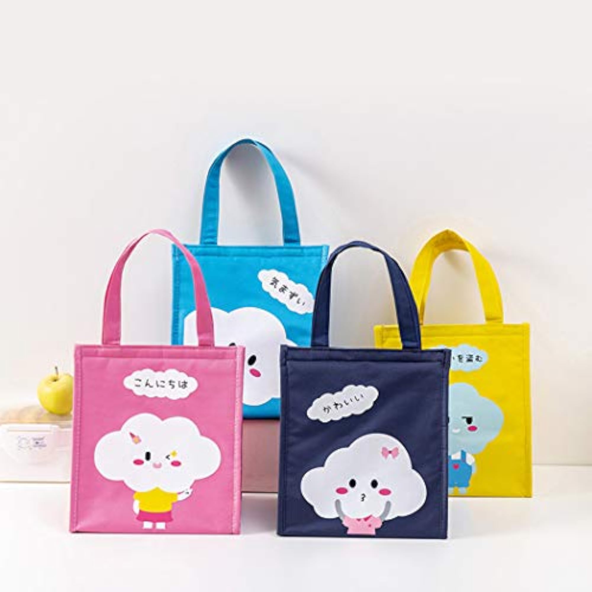 Thermal Cloud Design Picnic Tote Bag, Insulated for Lunch