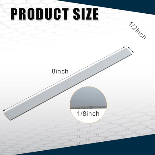 Image of Yaocom 2 Pcs 304 Stainless Steel Flat Bar 2B Finishing Trim Strips Sheet for DIY Craft Making (8 inch Length,1-1 /2 inch Width,1 /8 inch Thickness)
