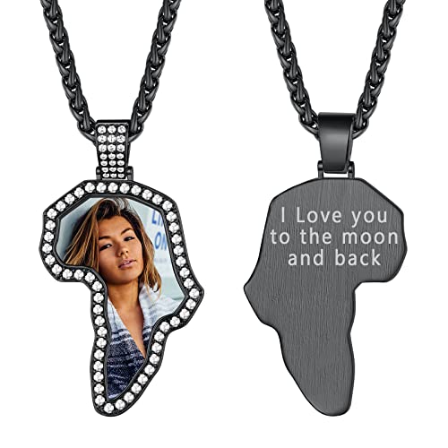 FindChic Creative Photo Necklace Personalized for Men Women Dog Tag/Square/Round/Angel Wing/Cat/Oval Shaped Stainless Steel/18K Gold Plated Picture Pendant Custom Text Memorial Jewelry, with
