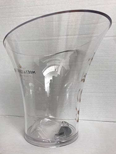 MOËT & CHANDONTrendy Champagne Cooler Bottle Cooler (Clear/Black/Gold) Ice Cube Bucket Champagne Cooler for 0.75 L or 1.5 L Magnum Bottle Includes 2 Saucers