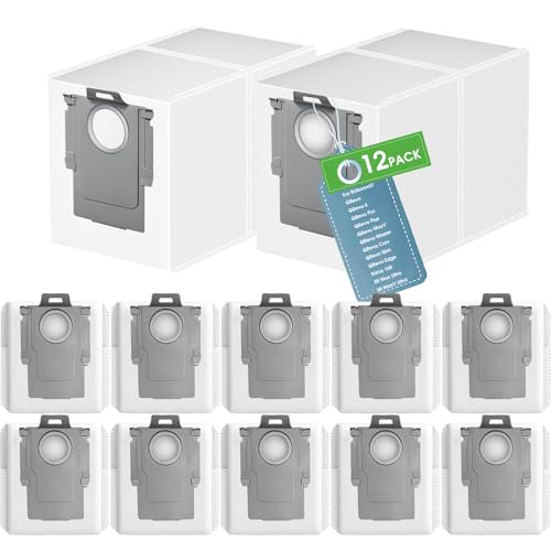 12 Bolsas de Repuesto Aspiradoras para Roborock Saros 10/10R/Z70/S8 MaxV Ultra/QRevo/Qrevo Pro/QV 35A/35S/Qrevo Master/Qrevo Curv/Qrevo S5V/Qrevo S/Qrevo Slim/Qrevo Edge Aspirador,2,7 L Bolsa de Polvo