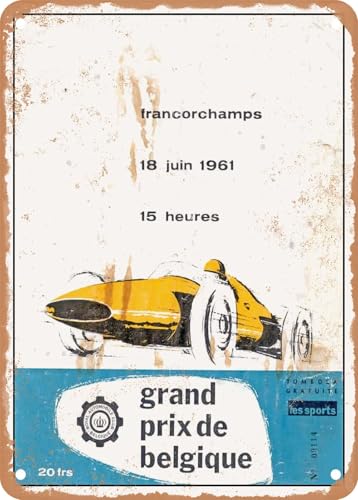 Blechschilder 1961 Francorchamps June 18, 1961, 3:00 PM Belgian Grand Prix sprüchen wandkunst home deko