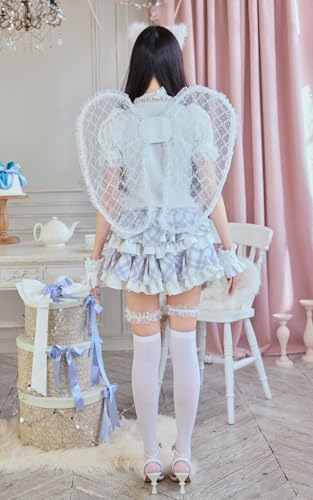 [Malymoon] コスプレ 天使 羽 エンジェル レース 白 黒 小物 衣装 仮装 マリームーン 10252wing 詳細画像3