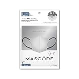 [MASCODE] マスコード 公式 マスク 不織布 立体 息がしやすい 小顔マスク メンズ レディース 大きいサイズ 大きめ 3Dマスク Lサイズ（1袋7枚入） (グレー×ブラック紐)