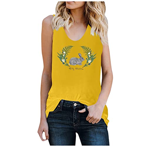 Pullover Madame Hawaïenne Pullover Confortable Col en V Manche Court Maillot de Corps Femme Anglaise Slim Vélo Easter Jaune