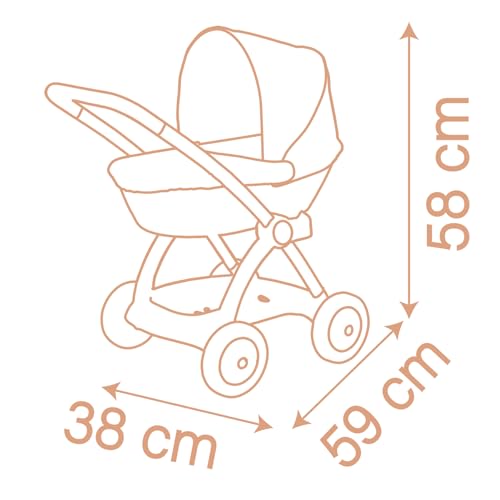 Cochecito de juguete SMOBY Pop Pram estable para aprender a pasear muñecos desde 18 meses 3