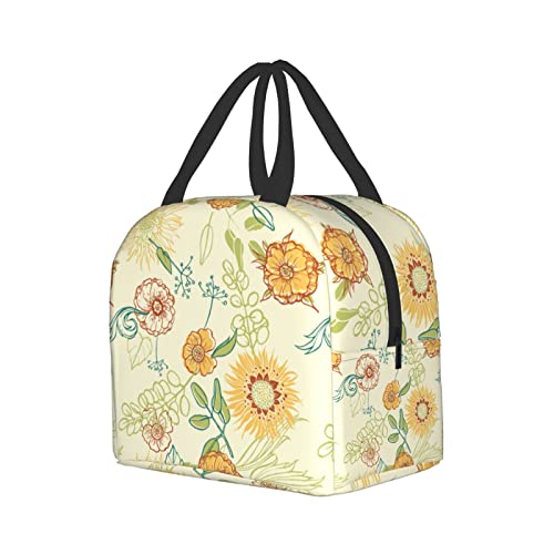 Lunch Bag Cute Sunflower Yellow Insulated Lunch Box Reusable Lunch Bags Meal Portable Container Tote For Men Women Work Travel Picnic #TOP1