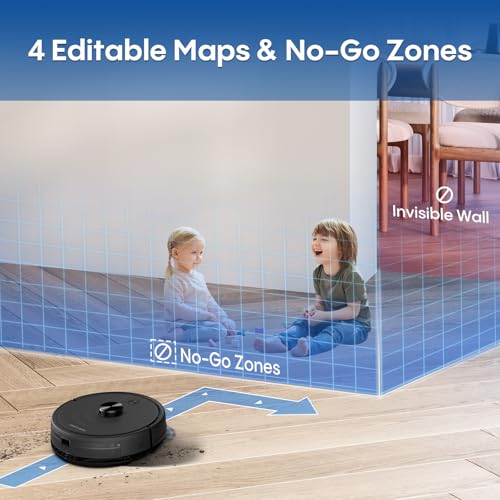 Image of Robot Vacuum and Mop Combo,Robotic Vacuum Cleaner with LiDAR Navigation,No-Go Zones,6000Pa Strong Suction,Automatic Recharging,Wi-Fi /App /Alexa Control, Ideal for Pet, Hard Floors, Carpet