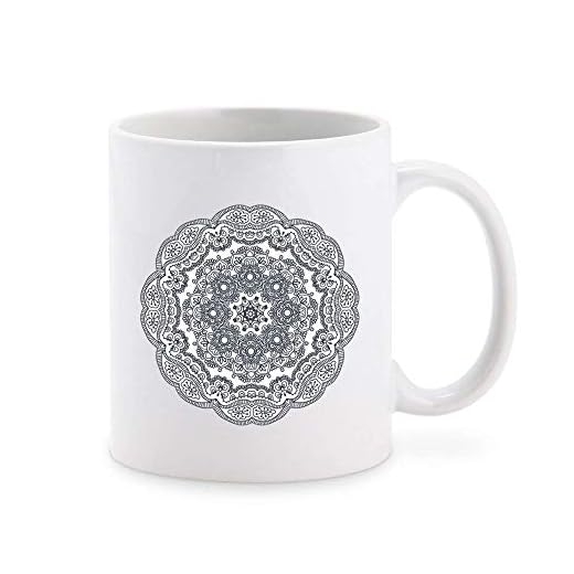 Vacker vacker svartvit blommig mandala penna tecknad kaffemugg tekopp nyhet presentmuggar 325 ml