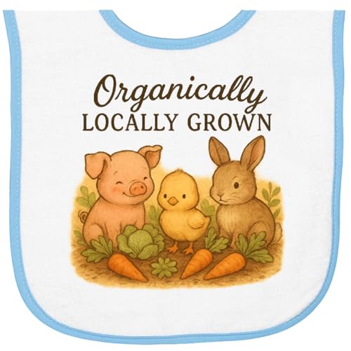 inktastic Organically Locally Grown Cute Farm Animals Baby Terry Cloth Bib
