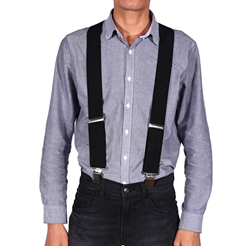 Pissente Bretelles Larges pour Hommes de 50 Mm en Forme de X avec 4 Clips Bretelles élastiques Réglables pour Hommes Pantalons Hommes Bretelles Bretelles Affaires Mariage Décontracté Cover