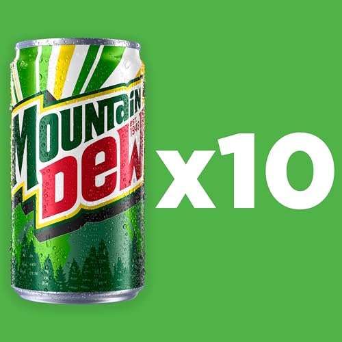 Mountain Dew Soda, Mini Cans, 7.5 Fl Oz (Pack of 10)