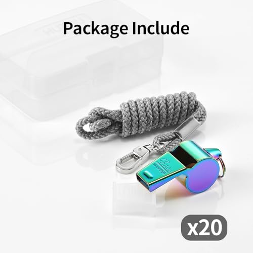Image of HUTOU Whistle Stainless Steel Coach Sports Whistle with Lanyard, Loud Crisp Sound Whistle Ideal for Coaches, Referees, and Official