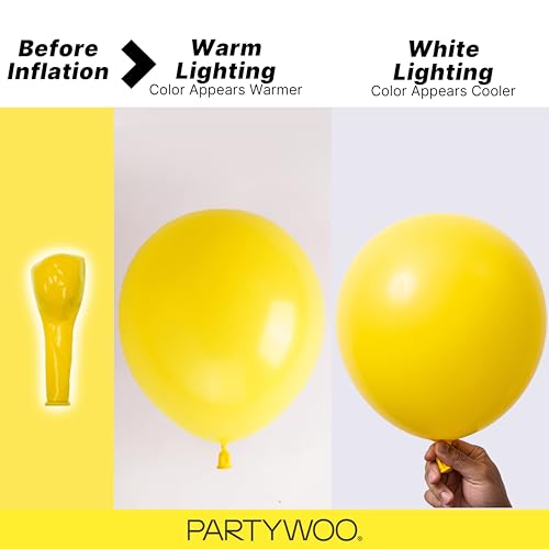 Image of PartyWoo Yellow Balloons 100pcs Different Sizes of 18 12 10 5 Inch Matte Yellow Latex Balloon Arch Kit Garland for Easter Bee Baby Shower Sunflower Birthday Graduation Party Decorations Yellow-Y55
