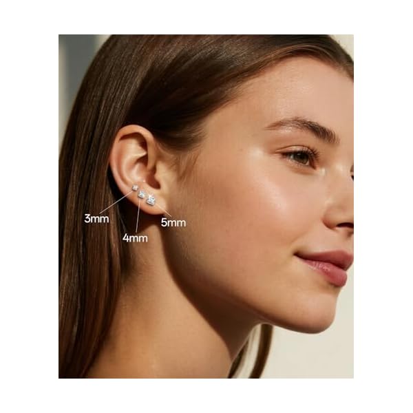 7 Pairs 20G Flat Back Stud Earrings for Women Men Hypoallergenic 14K Gold Plated Surgical Steel Stack Cartilage Earrings for Multiple Piercing Sensitive Ears Bonus Plum Blossom FlatBack Studs CZ 2-8mm - Image 4