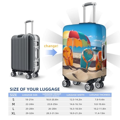 Elastic Travel Luggage Cover for Suitcase Tsa Approved Stretch Scratch-Resistant Suitcase Protector Cover Washable Colorful Flip Flops Beach Ball Baggage Covers Fits 18-32 Inch Luggage Case2
