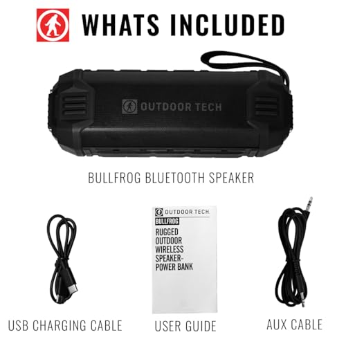 Outdoor Tech Bullfrog Wireless Bluetooth Speaker - Rugged IPX4 Waterproof Outdoor Speaker - Perfect for Camping, Hiking, Biking, Boats, Pool, Beach - Image 3