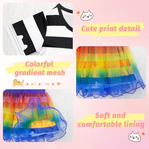 Vestido de princesa tutú arcoíris para niñas 3-8 años miniatura 5