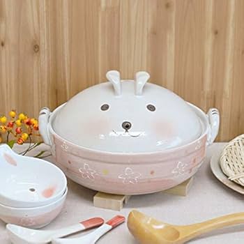 Amazon｜織部 花うさぎ9号土鍋 土鍋 4人用 4人前 5人用 5人前 6