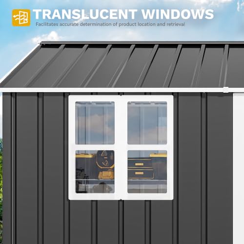 Image of DWVO Upgrade 3 Doors 10x8ft Large Outdoor Storage Shed with Window