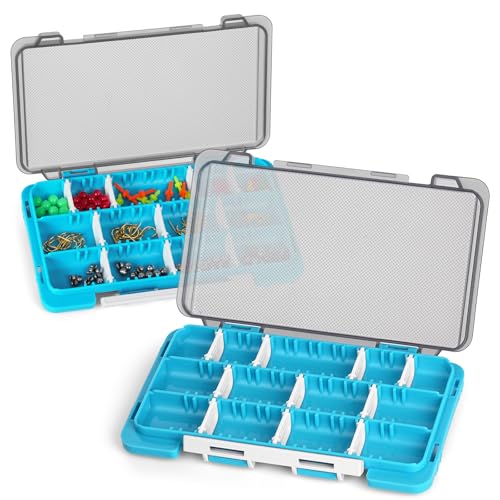 Vicloon Boîte de Rangement étanche en Plastique Pêche Accessoires, 2PCS Boîte à Appâts étanche, Boites a Leurre de Peche, Professional Boîtes de...