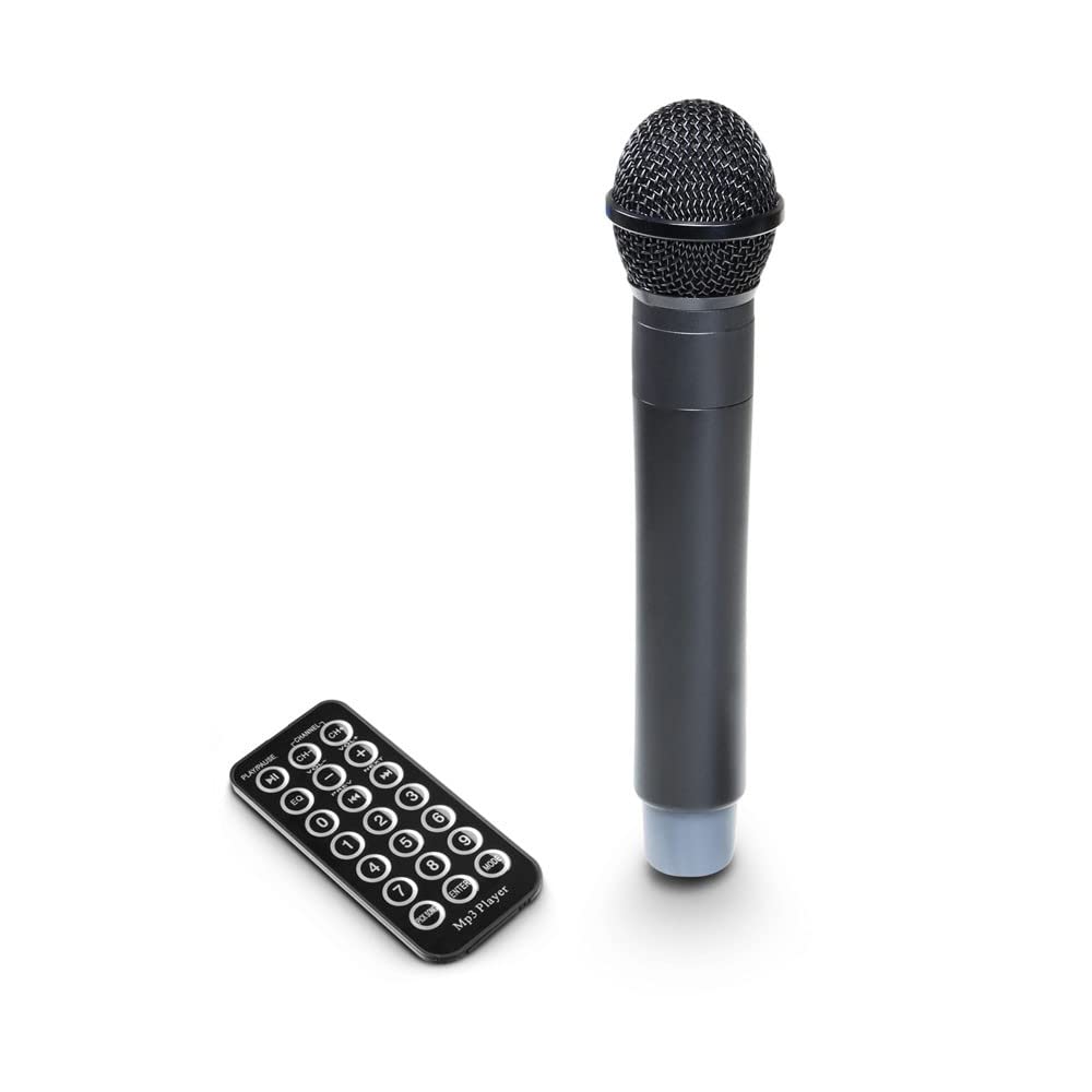 LD Systems ROADBUDDY 10 B6 Akkubetriebener Bluetooth-Lautsprecher mit Mixer, Funkmikrofon und Fernbedienung, 655-679 MHz, schwarz