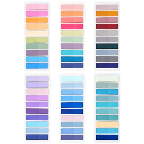 Qufiiry Page Markers Tabs, 1200 Pcs Index Tabs, Pack of 6 Sticky Tabs Page Markers