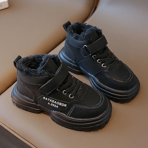 Boys Girls Winter Snow Boots Comfortable Warm Fur Lined Toddler Sneakers Outdoor Slip on Walking Ankle Booties for Kid4