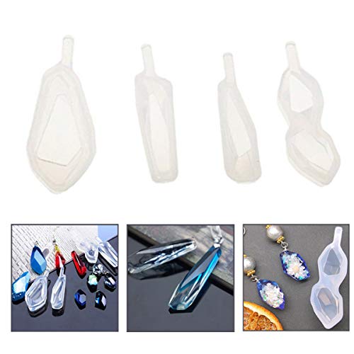 Woohome 8 Pcs Clear Jewelry Silicone Molds And 5 Pcs Plastic Droppers, Jewelry Resin Casting Mold For Making Necklace Pendant Ring Pendant #TOP2