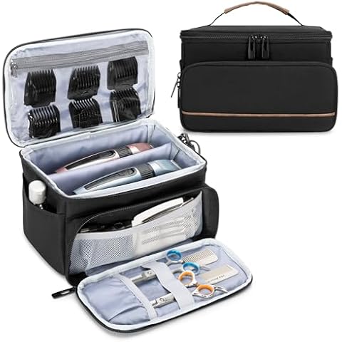 CURMIO Carrying Case for Hair Clippers, Men Trimmer Travel Case Compatible with Andis/Hatteker/Oster Hair Clipper and Hair Cutting Tools, Bag Only Cover