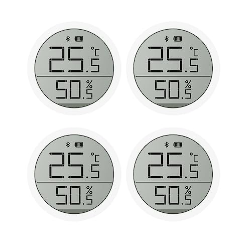 自動スマートセンサー清平デジタル温度計とアンプ湿度計モニターLCD画面データ 高精度リアルタイム計測機能(Lite C 4 pcs)