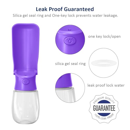 Image of WePet Foldable Portable Dog Water Bottle Puppy Water Dispenser with Drinking Feeder, 12 OZ, High-Temperature Resistant Leak Proof for Pets Outdoor Walking, Hiking, Travel, Food Grade Plastic BPA Free
