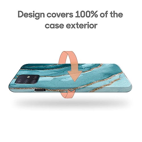 Image of COLORflow Back Cover Compatible with Samsung Galaxy A71 | Beautiful Blue Marble Golden Stripes | Designer Printed Hard CASE Bumper Back Cover