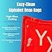 Constructive Playthings Alphabet Bean Bag Set for All Ages, 26 Vinyl Bean Bags with Uppercase and Lowercase Letters, Learning Toy for Letter Recognition