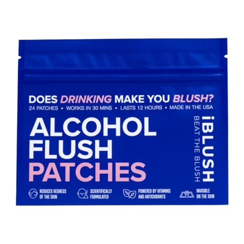 iBlush - Alcohol Flush Patches - 24 Patches - Powered by Vitamins & Antioxidants - Support for Asian Flush & Glow