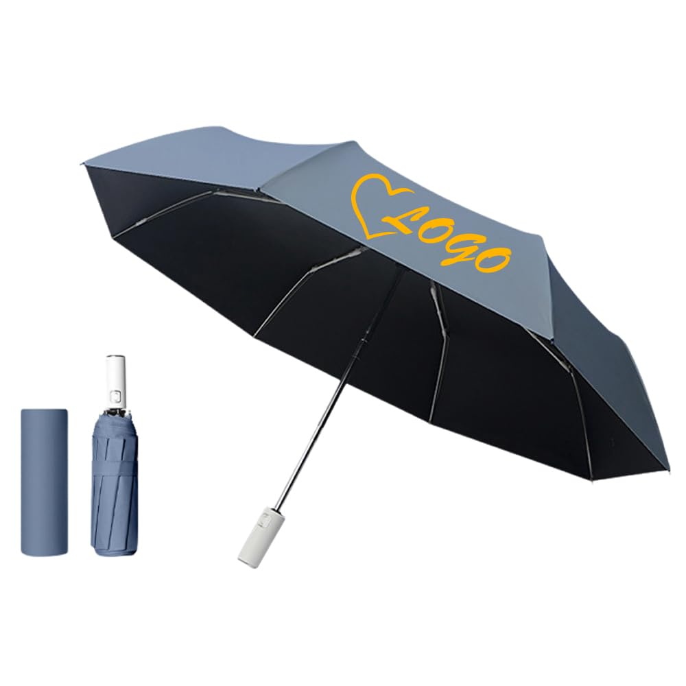 TopTie Custom Sun & Rain Umbrella, Add Logo on Travel Umbrella with Auto Open & Close, Windproof Compact