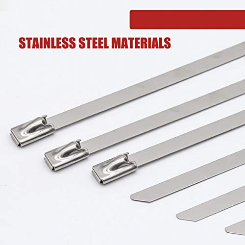 50 Pcs Metal Cable Ties 4.6 * 400mm,Tight Stainless Zip Ties - Image 4
