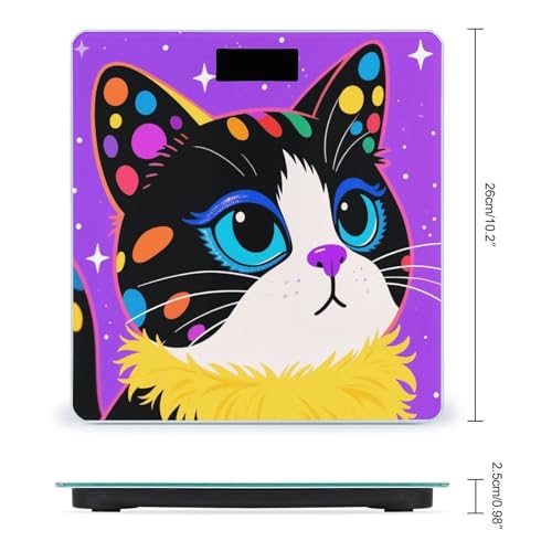 Báscula digital para baño Colorful Cat con capacidad 400 lb miniatura 2