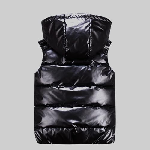 Kids Winter Down Vest Hooded Vest Zip Windproof Padded Vest Jacket With Pockets3