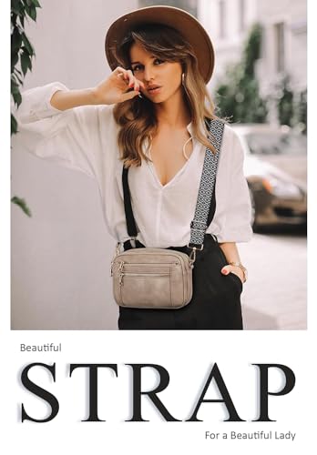 Image of Lyrovo Adjustable Purse Strap Replacement for Women, 1.5 inch Wide Crossbody Shoulder Strap Boho Handbag Strap (Bohemia-Beige Black)