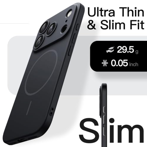Image of JETech Magnetic Slim Cover Case for iPhone New Pro Max, Black